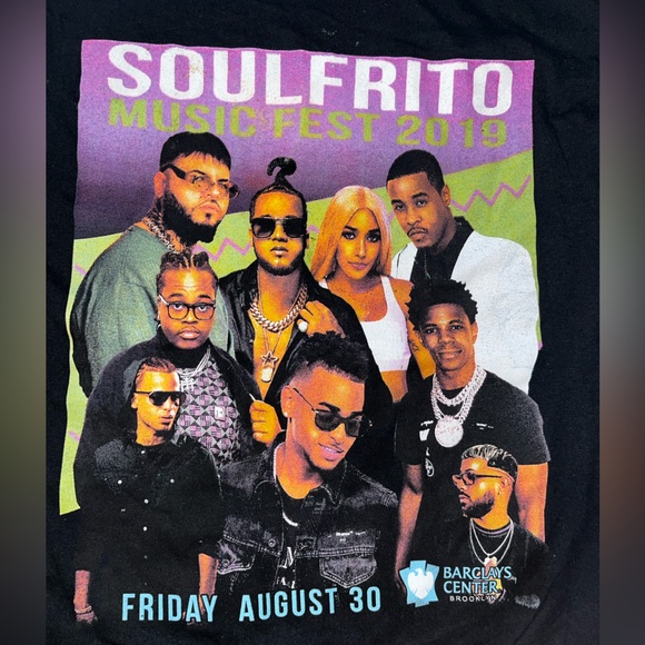 2019 Soulfrito Music Fest T-shirt Black Graphics On Front And Back Size Large - Picture 3 of 4